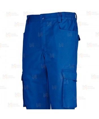 Pantalón económico multibolsillos de algodón 245 g color azulina