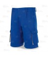 Pantalón bermuda combinado de algodón color  azulina