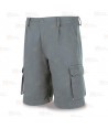 Pantalón bermuda combinado de algodón color  gris