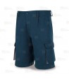 Pantalón bermuda combinado de algodón color  azul marino