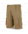 Pantalón bermuda combinado de algodón color  beige