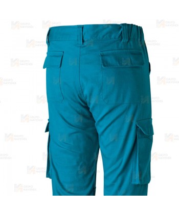 Pantalón elástico multibolsillos con refuerzos color negro