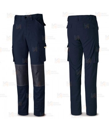 Pantalón elástico multibolsillos con refuerzos color azul  marino