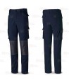 Pantalón elástico multibolsillos con refuerzos color azul  marino