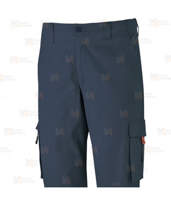 Pantalón laboral bielástico multibolsillos color azul marino