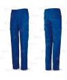 Pantalón multibolsillos económico de algodón color azulina