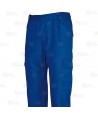 Pantalón multibolsillos económico de algodón color azulina