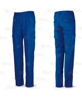Pantalón económico multibolsillos de algodón 245 g color azulina