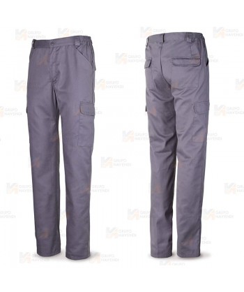 Pantalón económico multibolsillos de algodón 245 g color gris