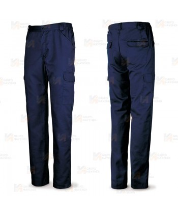 Pantalón económico multibolsillos de tejido muy resistente de 200 gr color azul marino