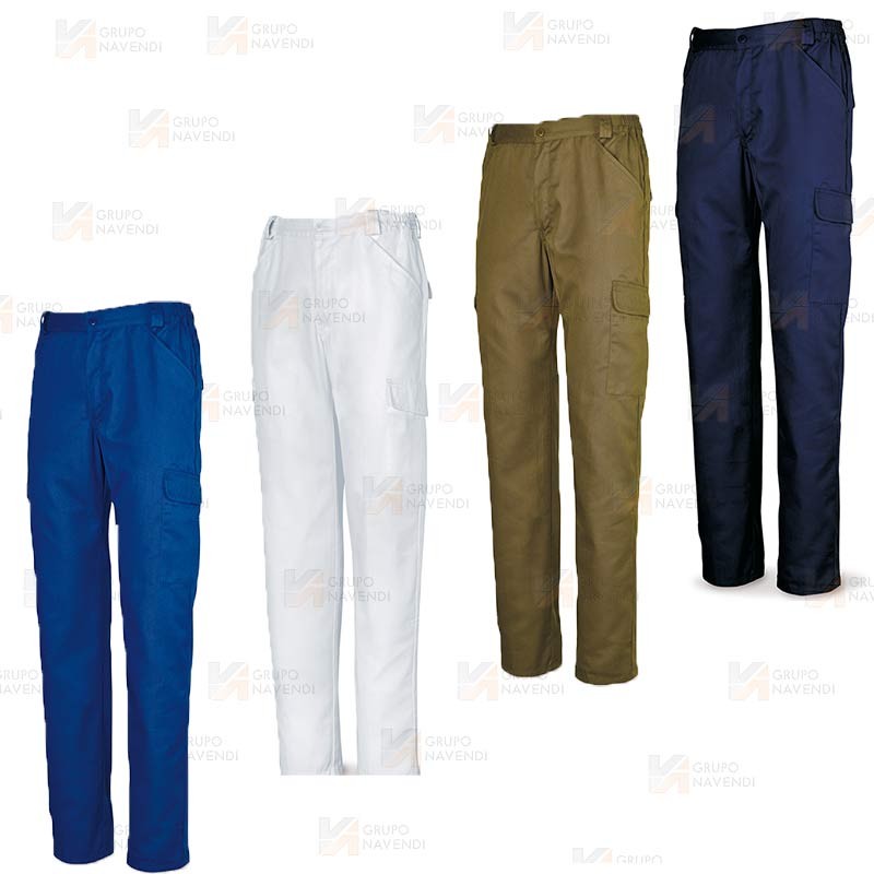 Pantalón económico multibolsillos de tejido muy resistente de 200 gr
