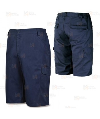 Bermudas económicas multibolsillos de tejido muy resistente de 200 gr color azul marino