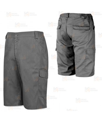 Bermudas económicas multibolsillos de tejido muy resistente de 200 gr color gris