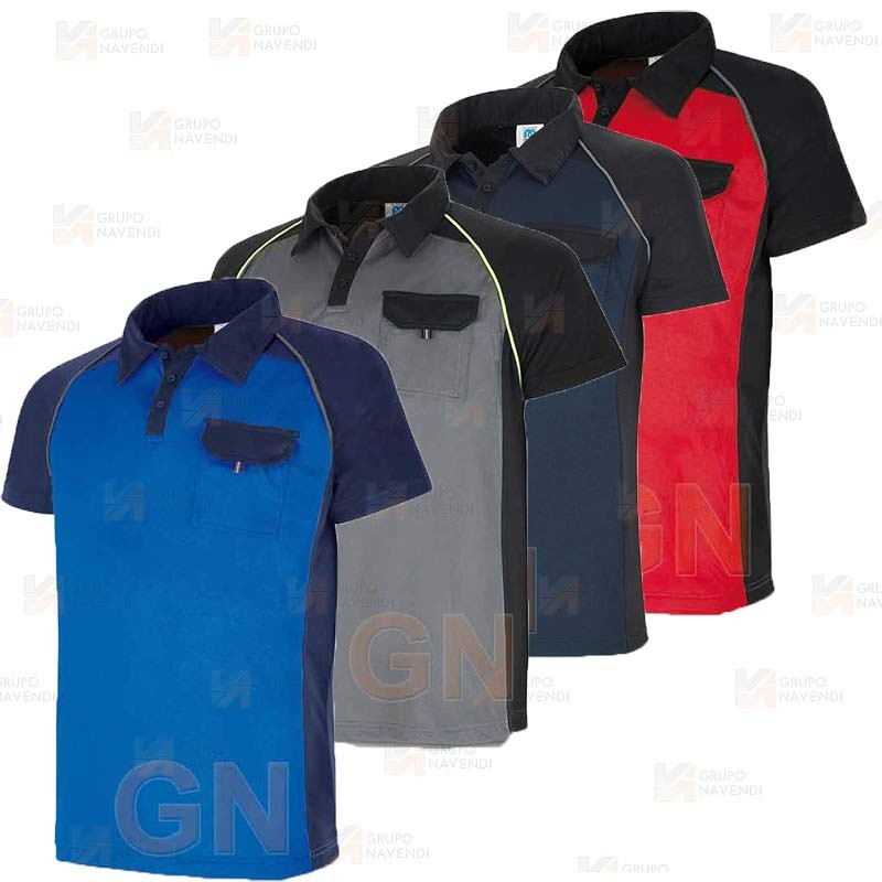 Polo de manga corta con bolsillo y tejido transpirable