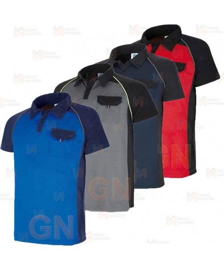 Polo de manga corta con bolsillo y tejido transpirable