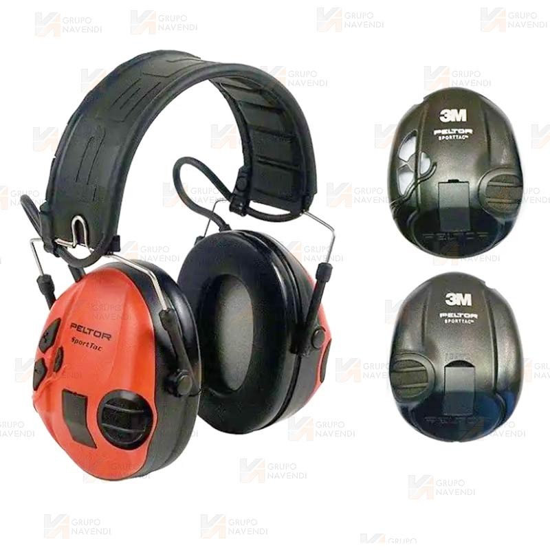 Orejeras electrónicas 3M PELTOR SportTac con cazoletas rojas y negras (SNR 26dB)