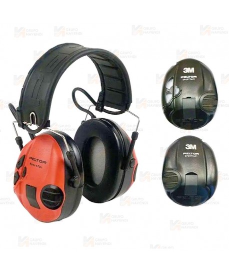 Orejeras electrónicas 3M PELTOR SportTac con cazoletas rojas y negras (SNR 26dB)