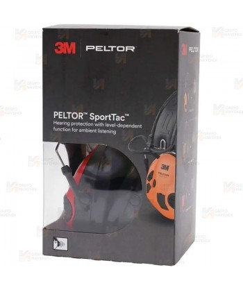 Orejeras electrónicas 3M PELTOR SportTac con cazoletas rojas y negras (SNR 26dB)
