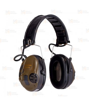 Orejeras electrónicas 3M PELTOR SportTac con cazoletas verdes y naranjas (SNR 26dB)