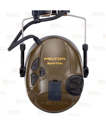 Orejeras electrónicas 3M PELTOR SportTac con cazoletas verdes y naranjas (SNR 26dB)
