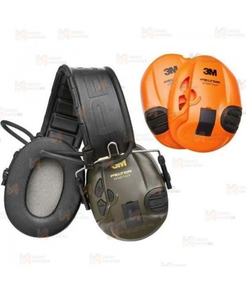Orejeras electrónicas 3M PELTOR SportTac con cazoletas verdes y naranjas (SNR 26dB)