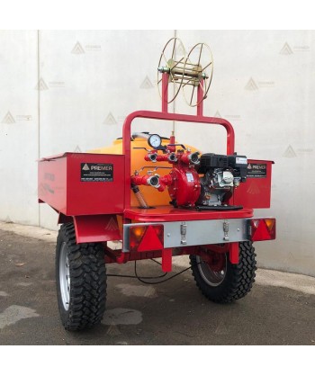 Remolque contra incendios con motobomba HONDA de 10 Bar - 500 lit/min para Aeródromos y Helipuertos.