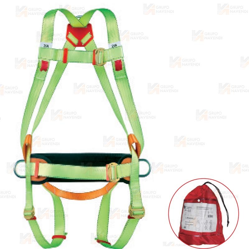 Arnés económico con enganche dorsal y frontal con cinturón de posicionamiento