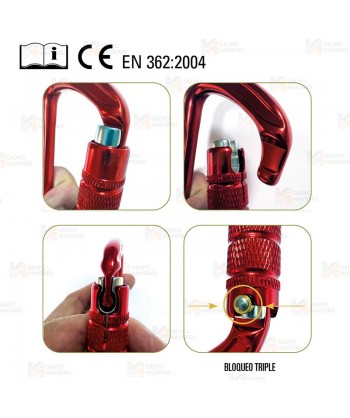 Mosquetón económico de aluminio con cierre de rosca (22 kN)