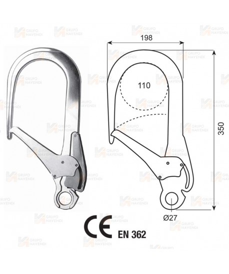 Gancho automático para andamios de aluminio (110 mm)