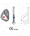 Punto de anclaje acero con aristas biseladas y tornillo de expansión en 12 mm