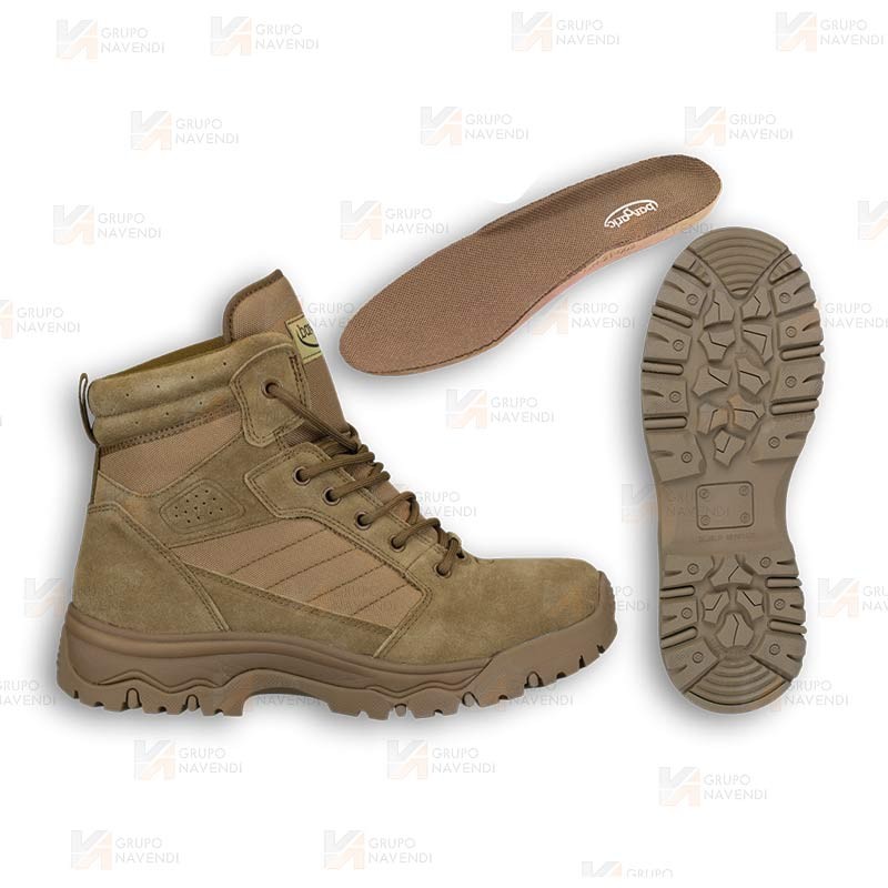 Bota táctica de caña baja (8") con cordones color desierto