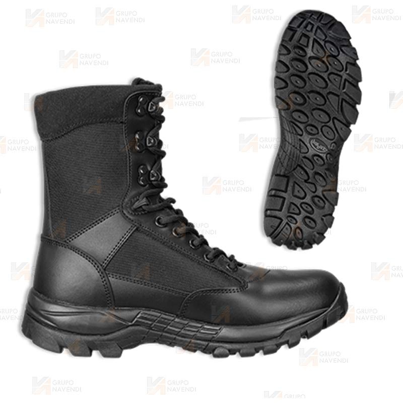 Bota táctica de piel y nailon de media caña