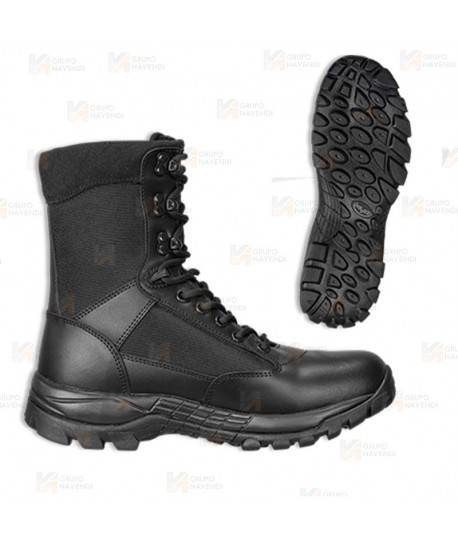 Bota táctica de piel y nailon de media caña