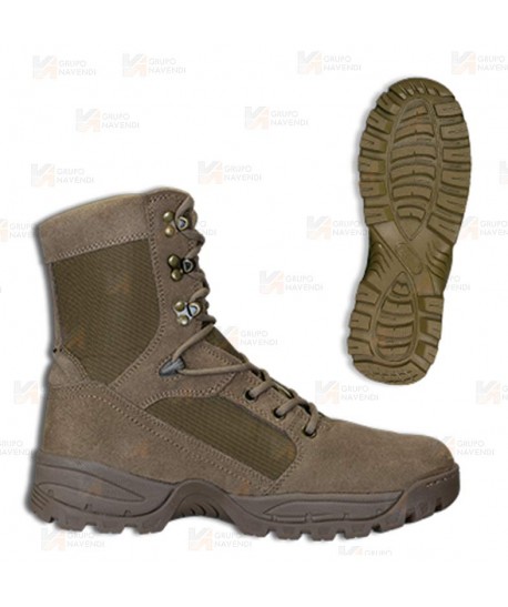 Bota táctica de caña alta con cordones color kaki
