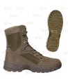 Bota táctica de caña alta con cordones color kaki
