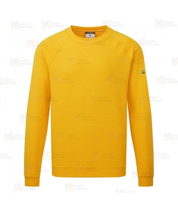 Sudadera de cuello redondo ESD antiestática color amarillo