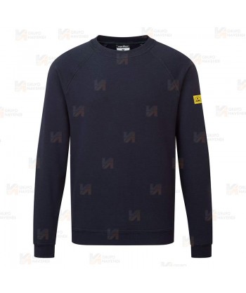 Sudadera de cuello redondo ESD antiestática color azul marino