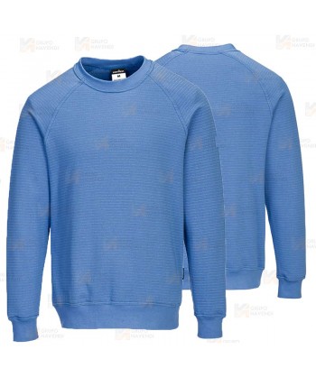 Sudadera de cuello redondo ESD antiestática color azul
