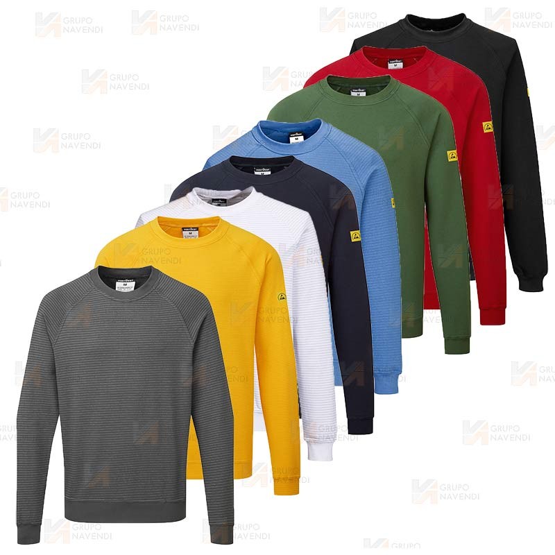 Sudadera de cuello redondo ESD antiestática