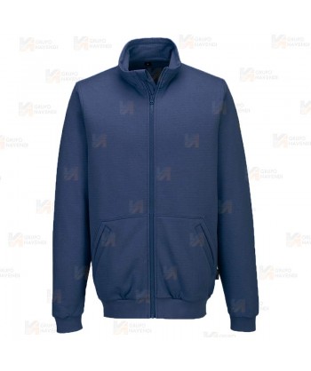 Sudadera con cremallera central ESD antiestática color azul marino