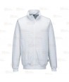 Sudadera con cremallera central ESD antiestática color blanco