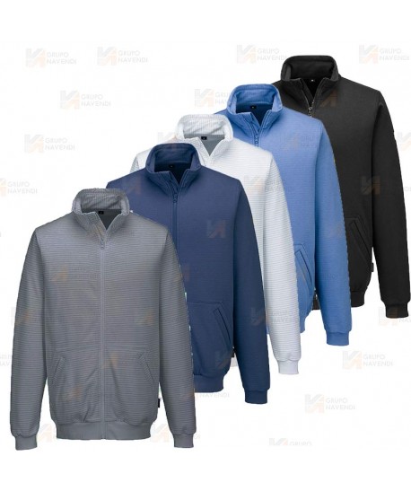 Sudadera con cremallera central ESD antiestática