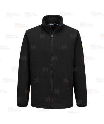 Chaqueta polar ESD antiestática con cremallera color negro