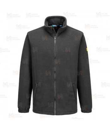 Chaqueta polar ESD antiestática con cremallera color gris