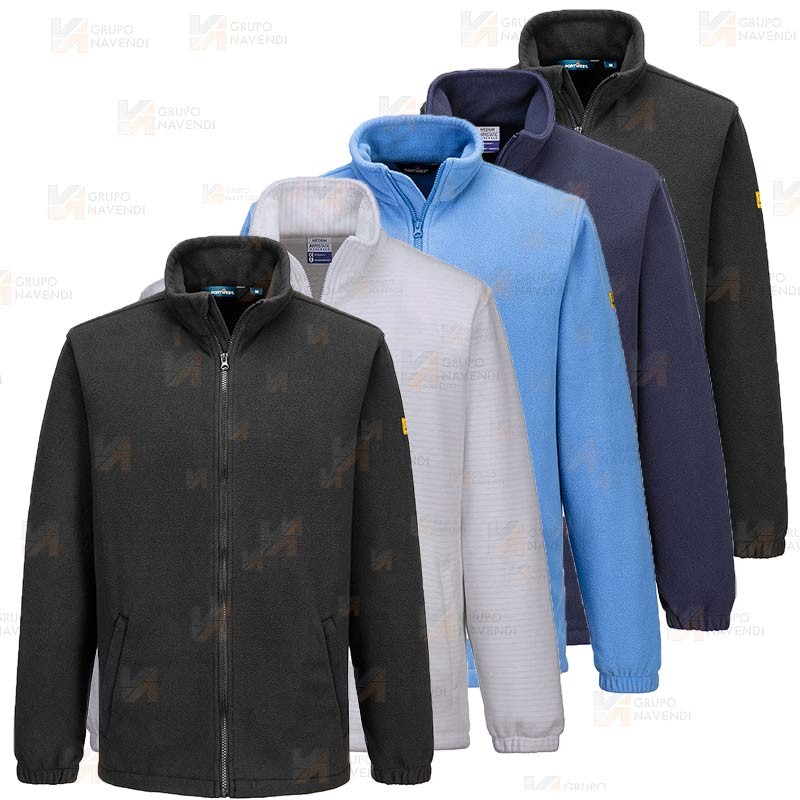 Chaqueta polar ESD antiestática con cremallera