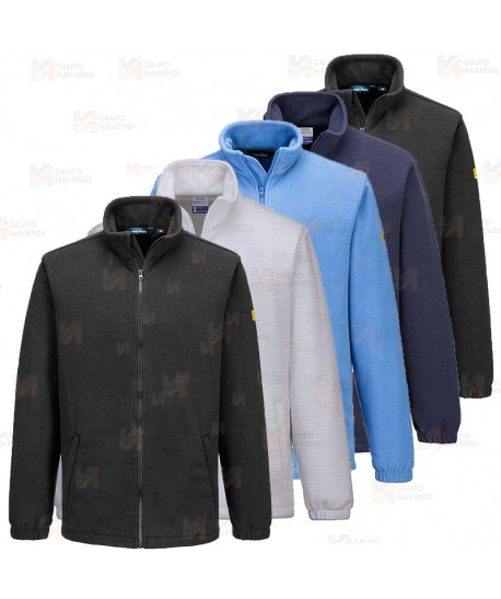 Chaqueta polar ESD antiestática con cremallera