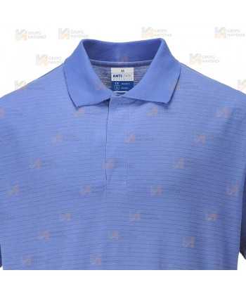 Polo ESD antiestático de manga corta color celeste