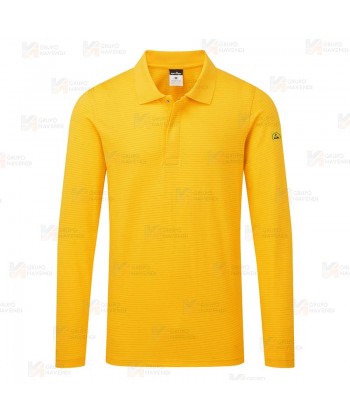 Polo ESD antiestático de manga corta color amarillo