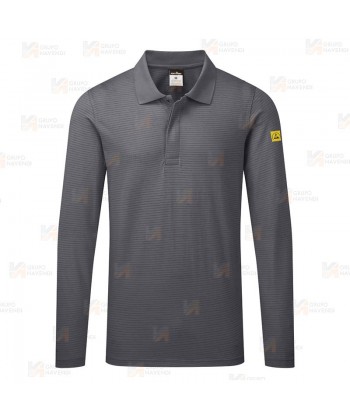 Polo ESD antiestático de manga corta color gris