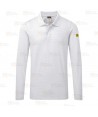 Polo ESD antiestático de manga corta color blanco